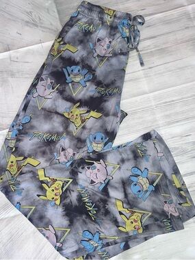 Pokemon Men's Pikachu Squirtle and Jigglypuff Tie Dye Sleep Pajama Pants Sm 1034